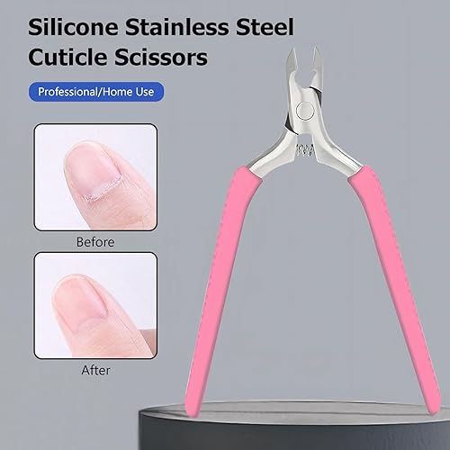 Miniatura 2 de Cortadora de cutículas, pinza de cutícula de 34 de mandíbula extremadamente afilada, herramientas profesionales para recortar cutículas de uñas,