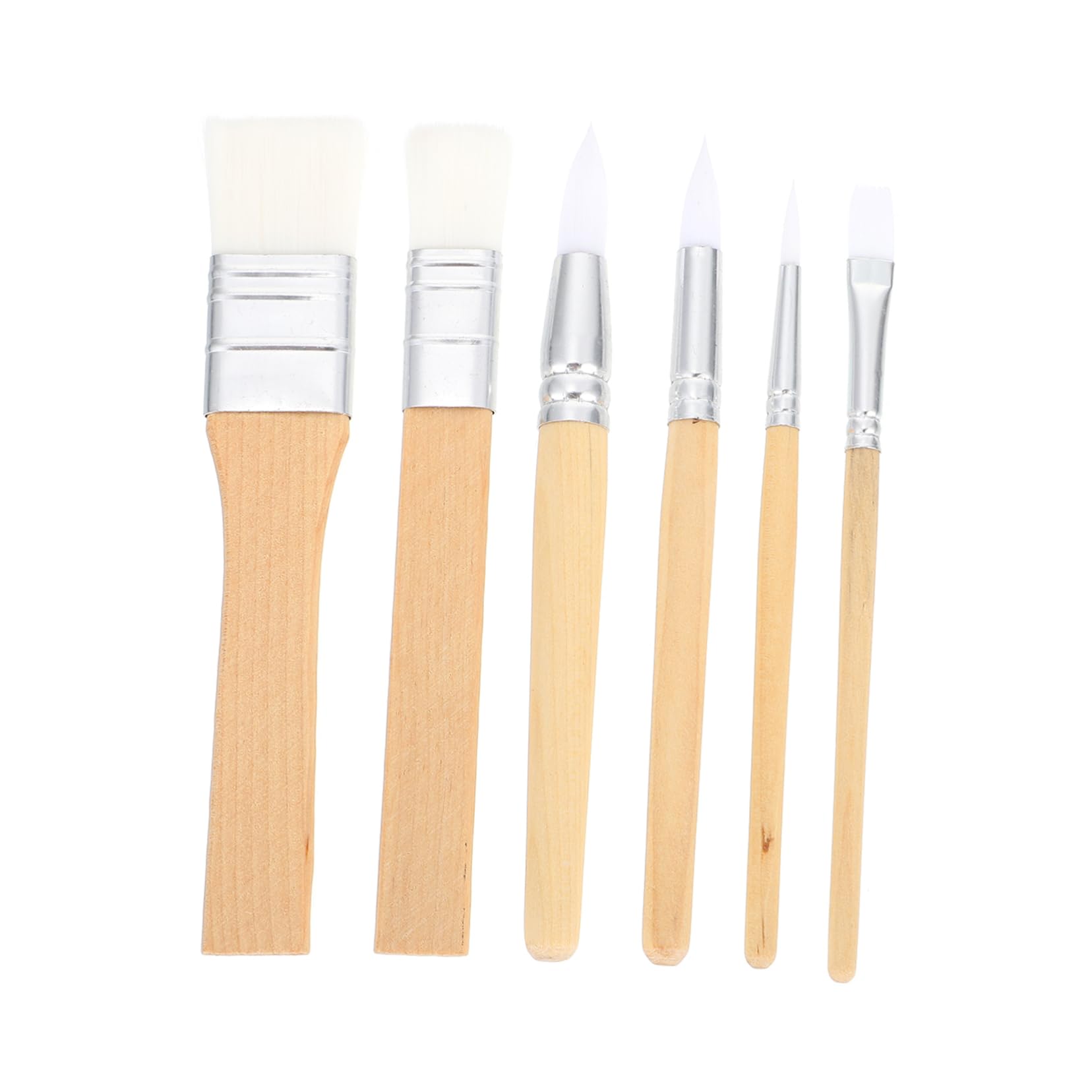 6pièces Fournitures De Peinture De Pinceaux Aquarelle Courte Outils De Dessin pour Garçon Fille Et Artistes