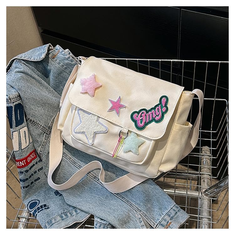 Cute Messenger Bag, Casual Crossbody Bag for Women Y2K Star Bag Aesthetic Bag Purse Tote2