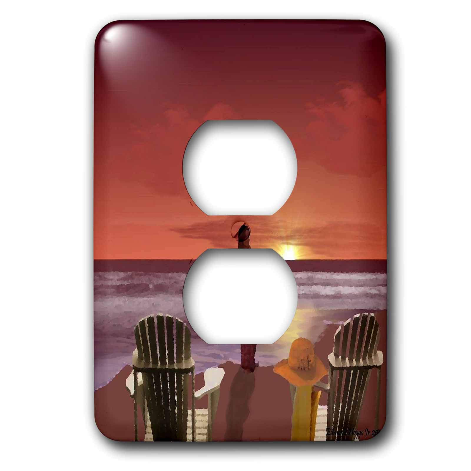 Prise de courant 2 postes Sundown 3dRose lsp_14456_6 pour decoration murale