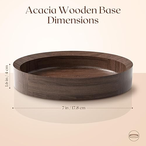 Miniatura 8 de Golden Ratio - Juego de ensaladera de cristal grande, cuenco de servir ensalada con utensilios de madera de acacia y base, para cenas,