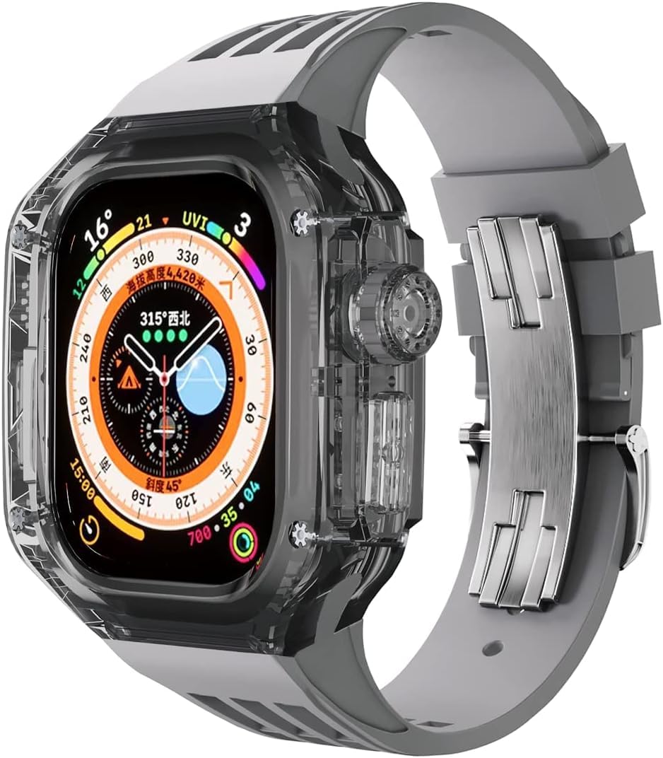 Protéger Apple Watch Ultra kit modification bracelet caoutchouc transparent - 8