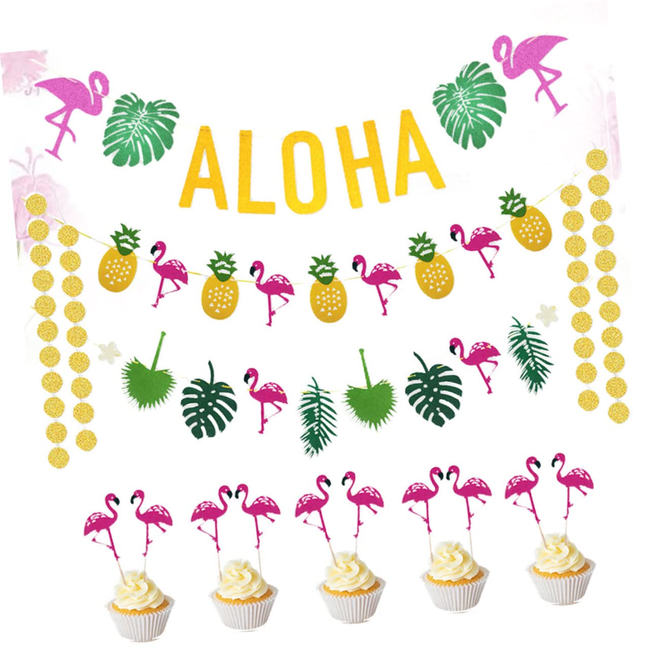 Toyvian 3stücke Hawaiian Party Deko Mit Aloha Girlande Tropischen Accessoires Und Bunten Anhängern Für Sommerfeste Gartenpartys Und Strandveranstaltungen Teiliges Für Fröhliche Feiern