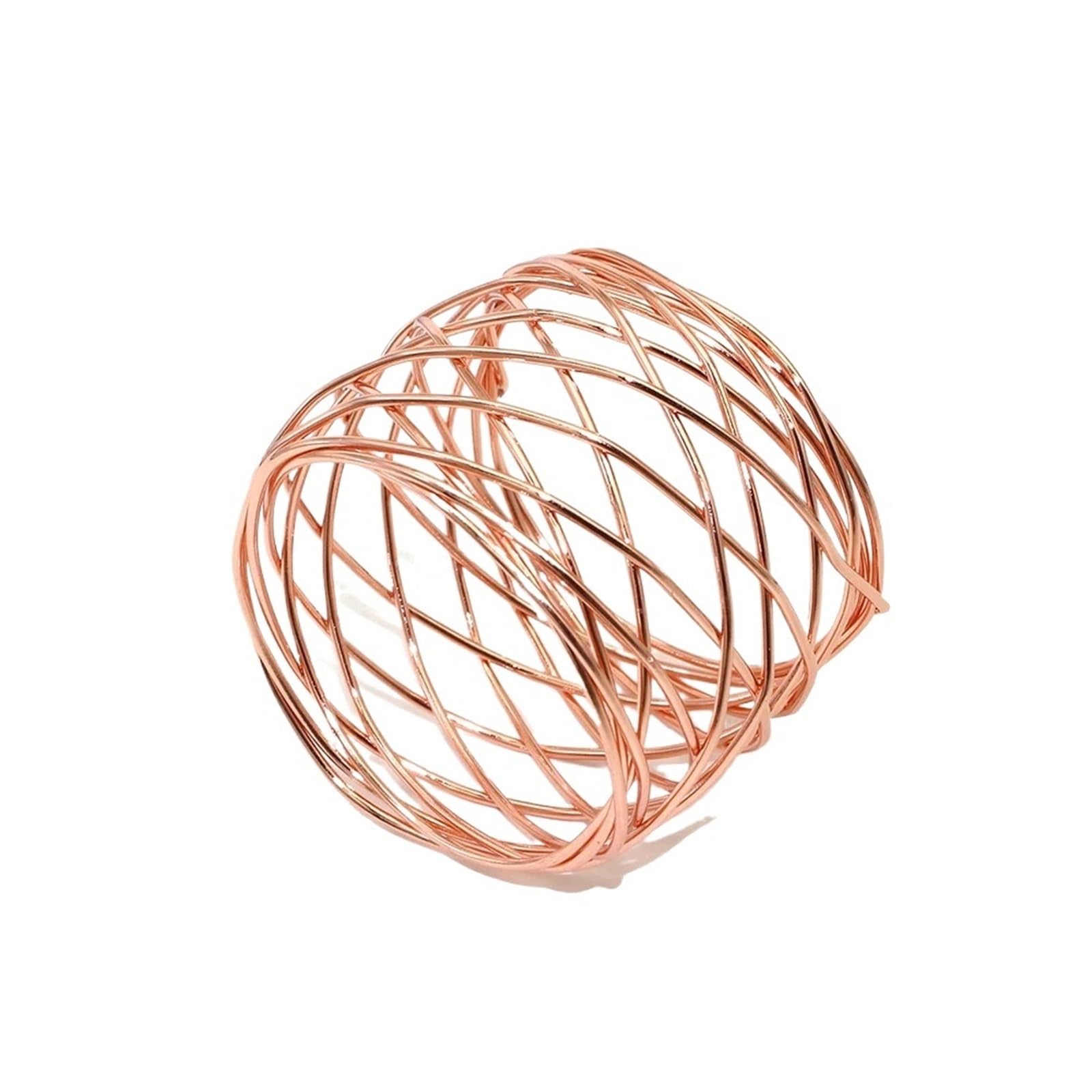 10pcs Silver Metal Napkin Rings Round Mesh Holder for Christmas Wedding Dining