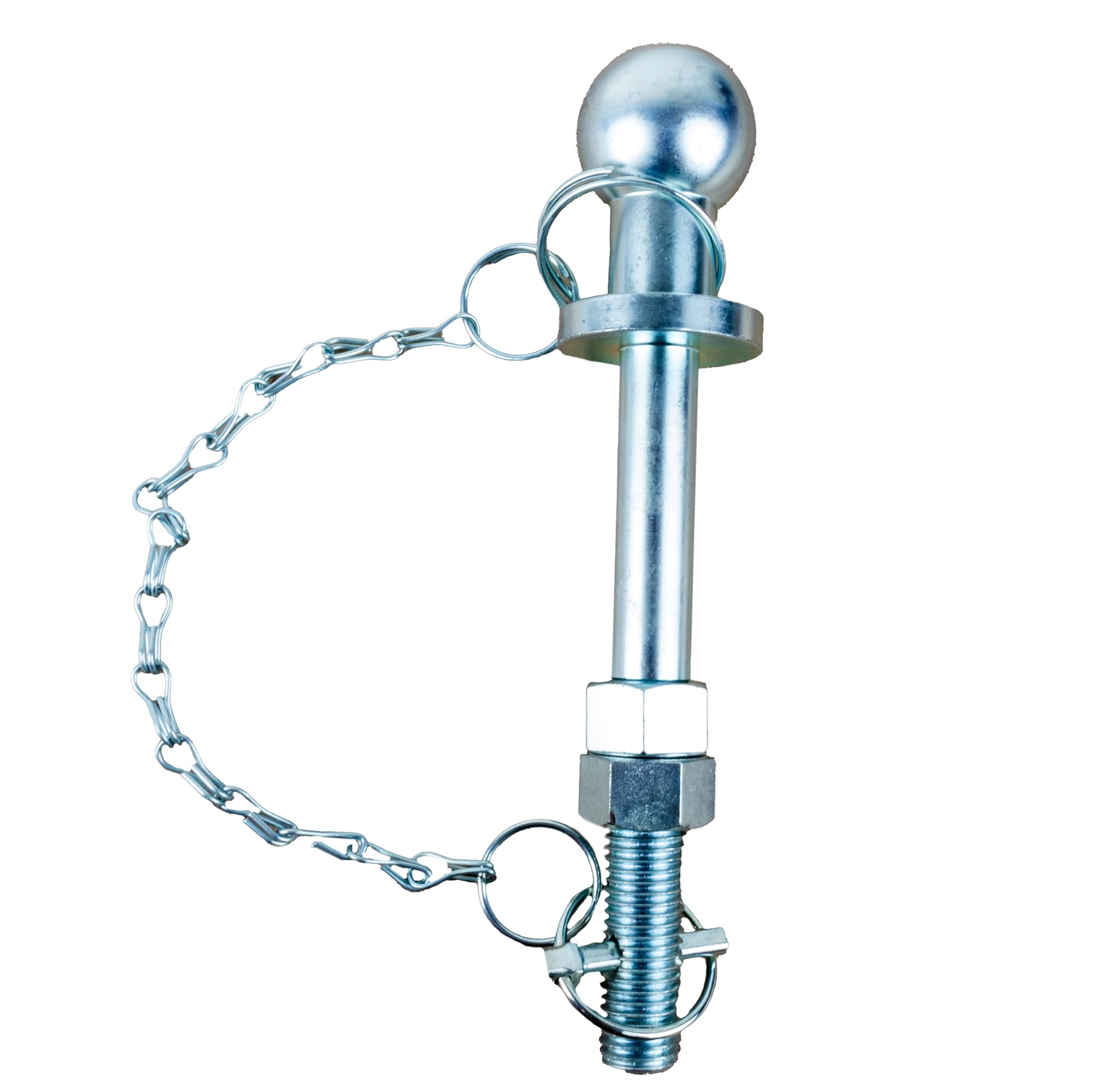 Pasador de remolque Ama Ball con cabeza Ø 50 mm: pasador de bola de remolque roscado de 190 mm, diámetro de cabeza de bola de 50 mm, cuerpo de 22 mm