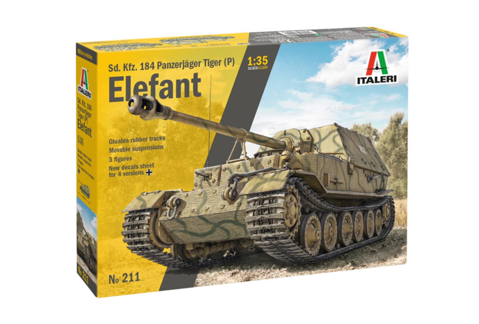 Italeri 211 - 1/35 Sd.Kfz.184 Panzerj.Tiger(P) Elefant - New