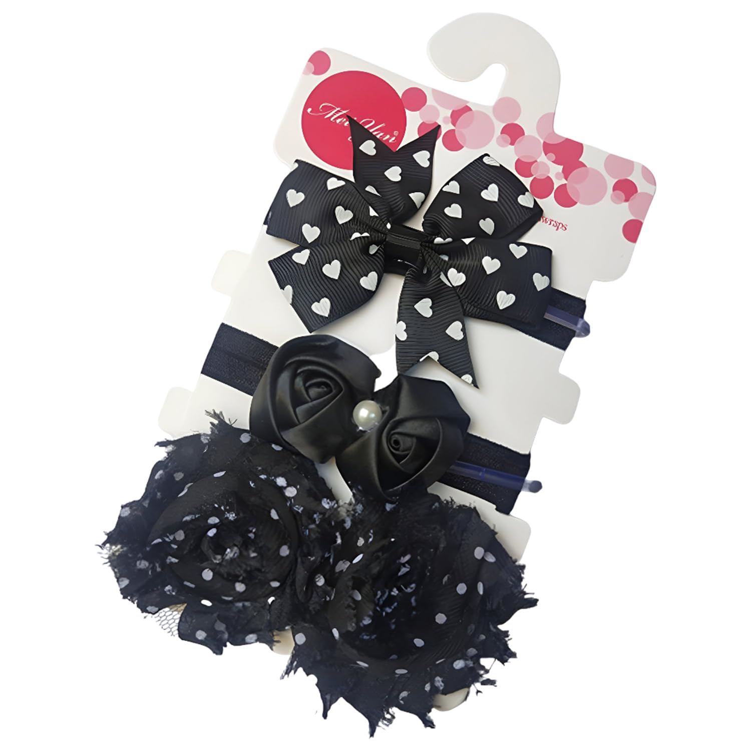 syga 3 pcs baby girl headband strechable bow crown flower soft hairband suitable for 0-3 years (new 4)