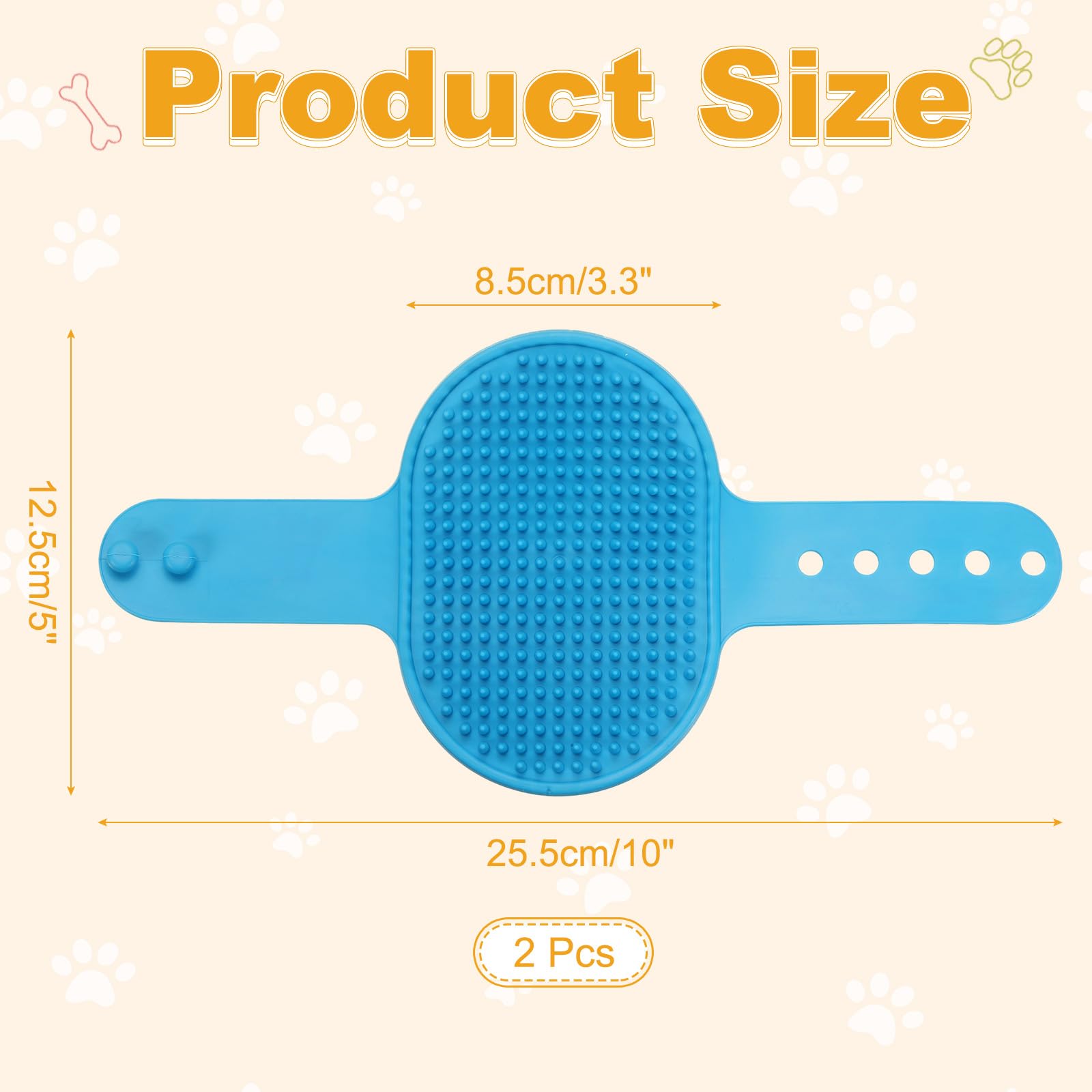 Hunde-Badebürste, Silikon-Shampoo-Bürste mit verstellbarem Ringgriff, Massage-Schrubber (2 Stück, blau), für langes, kurzes Haar, Hunde und Katzen, Baden, Reinigung, Shampoonieren