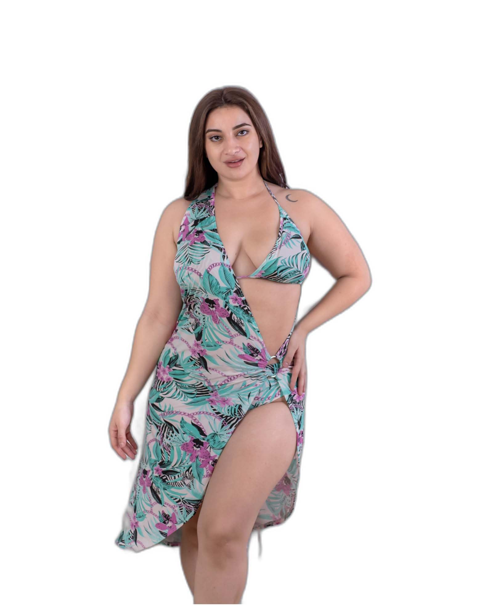 Padded 3 pcs Bikni Set with Beachwear Coverup for Women |Swimming Suit for Women-image-20