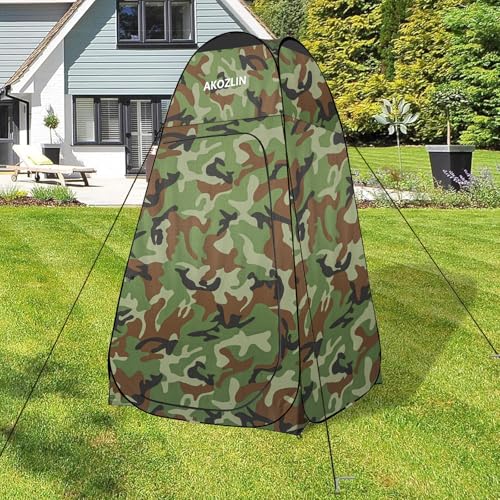 Image of AKOZLIN Portable Pop Up Shower Privacy Shelters Instant Tent Dressing Changing Outdoor Camping Toilet Tent Camouflage Green