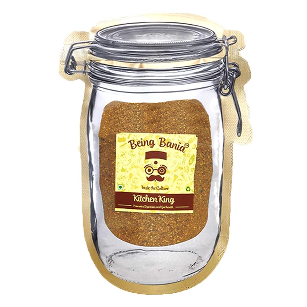 Being Bania Kitchen King Masala Pouch, 100 Gms | 100% Natural |natural Jain Masala No garlic or onion | | No Added Flavors or Preservative | For Healthy Routine | Promote Digestion & Gut Health | Exotic Indian Spices | Indian Masala