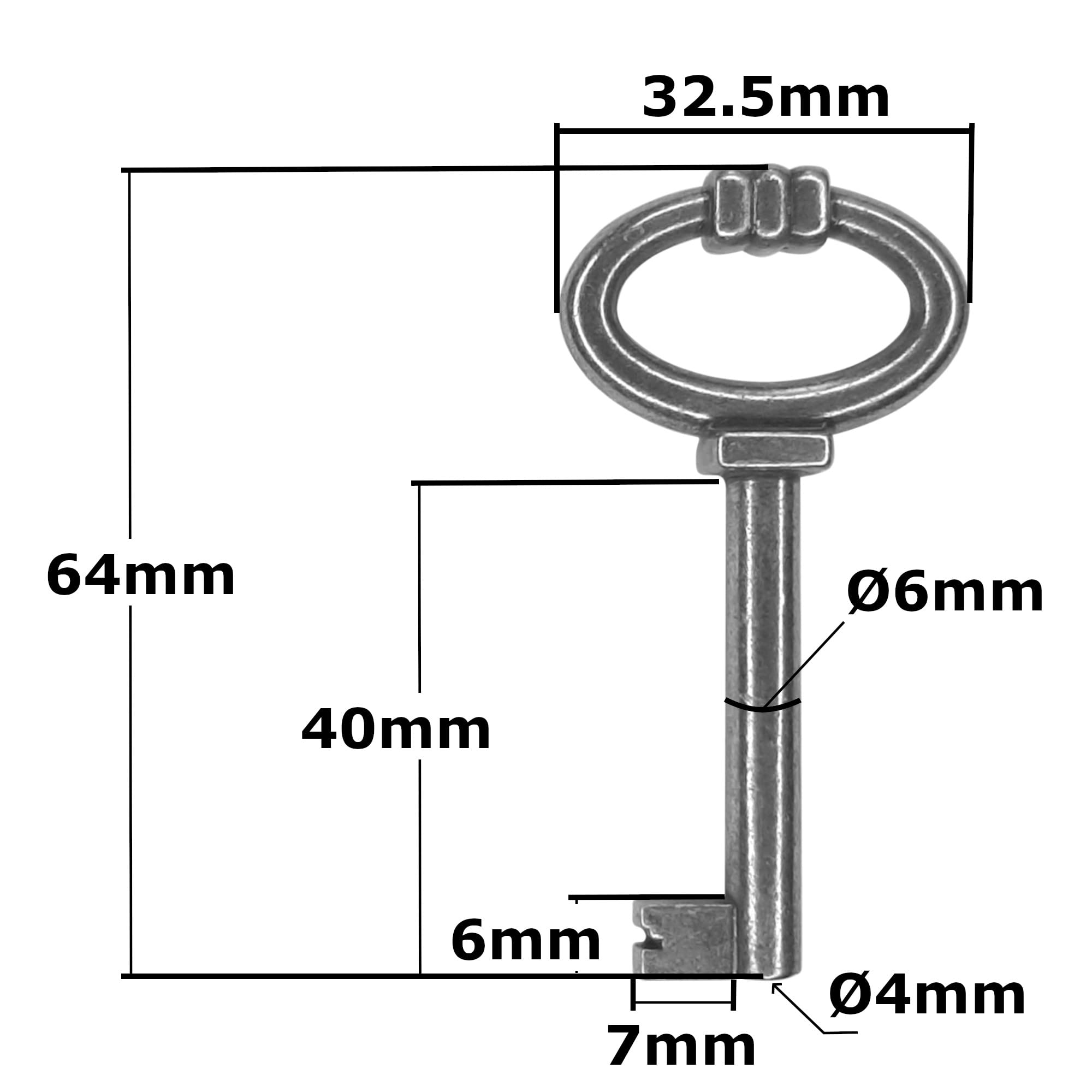 Image secondaire de Clé de serrure vintage en étain pour meubles anciens