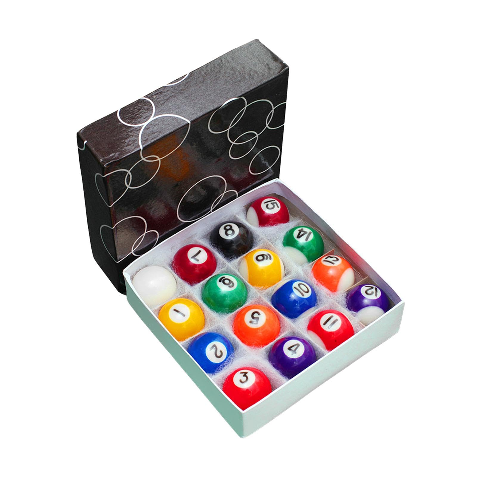 Set di 16 Mini Palle da Biliardo in Resina, Accessori per Tavolo da Biliardo