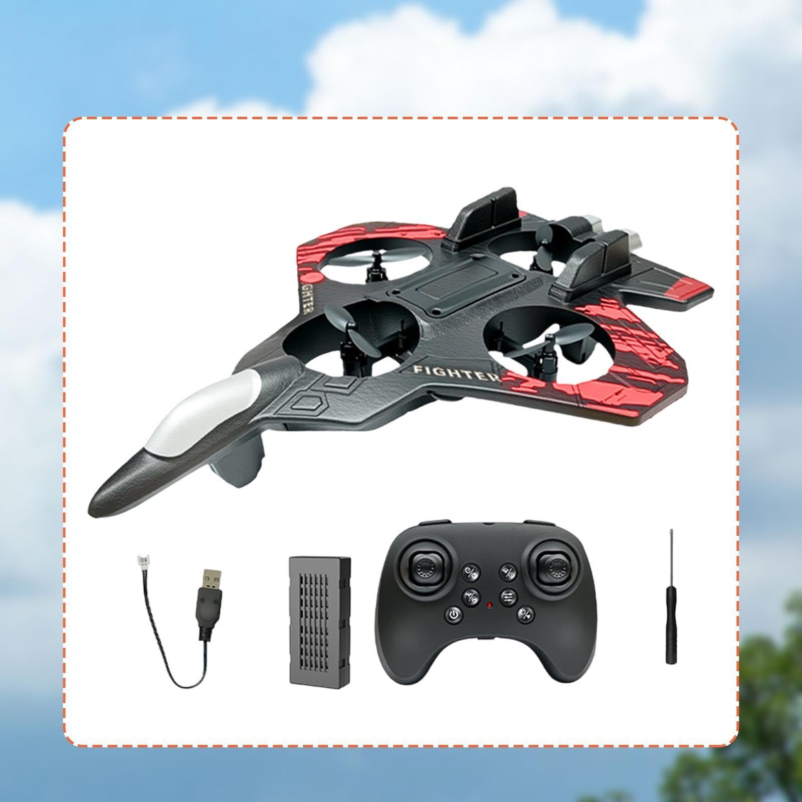 Qianly Avión Teledirigido de Fija Planeador RC Espuma de Control Remoto Diseño Estable y Juguete Volador Fácil de Manejar Adecuado para, Rojo