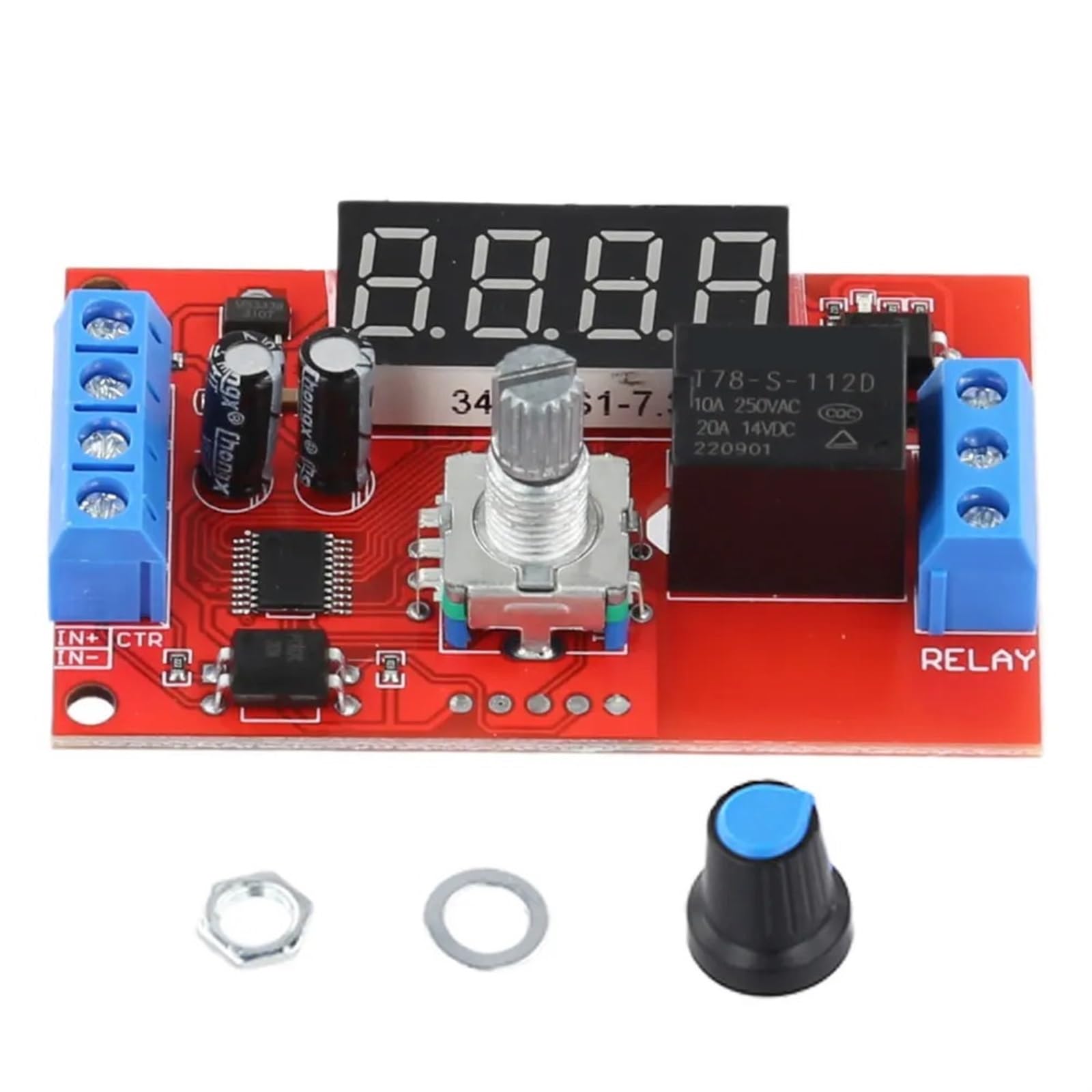 Zeitrelais-Verzögerungsschaltermodul DC5V/12V/24V Zeitverzögerter Trigger-Zeitschalter-Relaisplatine Einstellbar for die Motorsteuerung(12V)