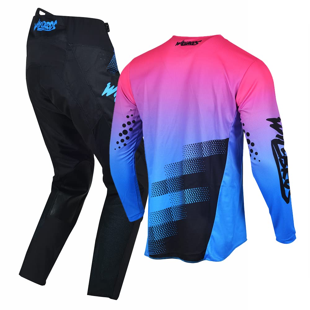 Completo Maglia e Pantaloni da Motocross Uomo Donne Bicicletta Sporca Set Protettivo di Ingranaggi MX Fuori Strada Cavalcare Adulta