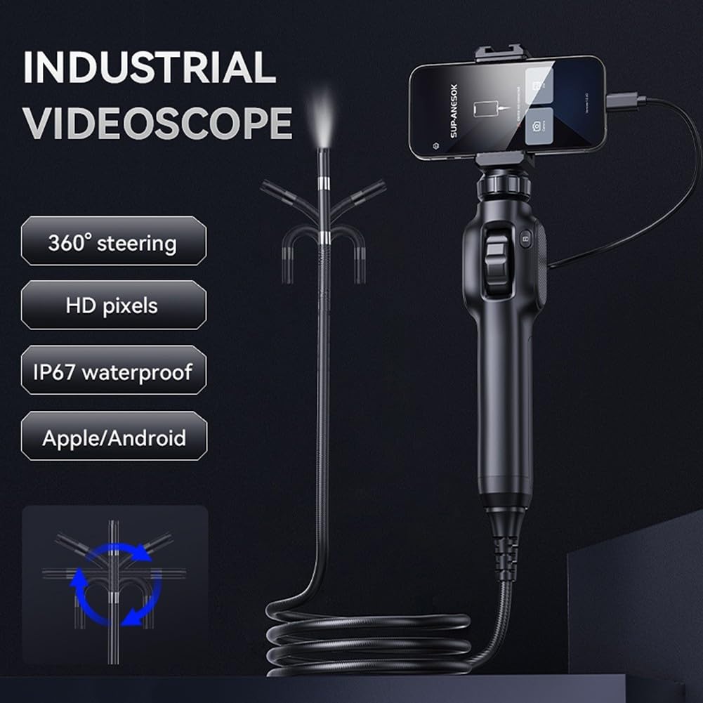 Oceanlend Endoscopio de inspección, cámara endoscópica de giro de para 360° con lente impermeable IP67, rotación bidireccional dedicada, interfaz tipo C (1 metro), SB3P5IZUS445GY796CQ9ED66324F