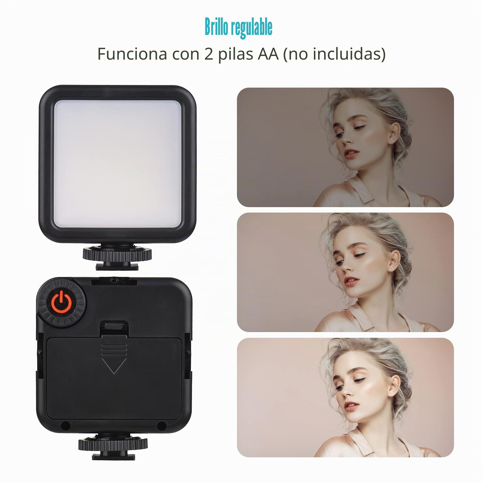 Andoer Kit de video para teléfono, luz LED cardioide + micrófono + clip extensible + trípode con brillo ajustable para vlog y transmisión en vivo