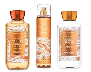 B & Body Works Warm Vanilla Sugar - Full Size Set - Shower Gel, Body Lotion, Fine Fragrance Mist