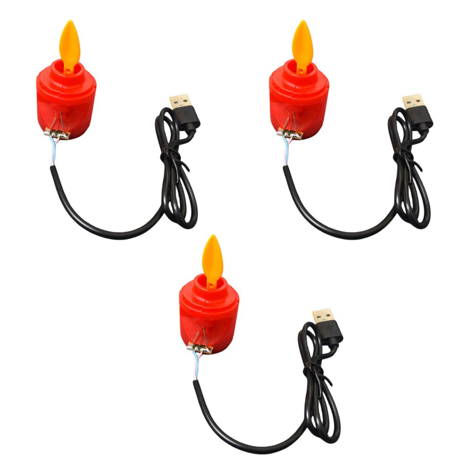 Whoasyst Realistic Flameless LED Flickering Light with USB Power Plastics LED Light for Home Decorating and Parties Portable Electronic