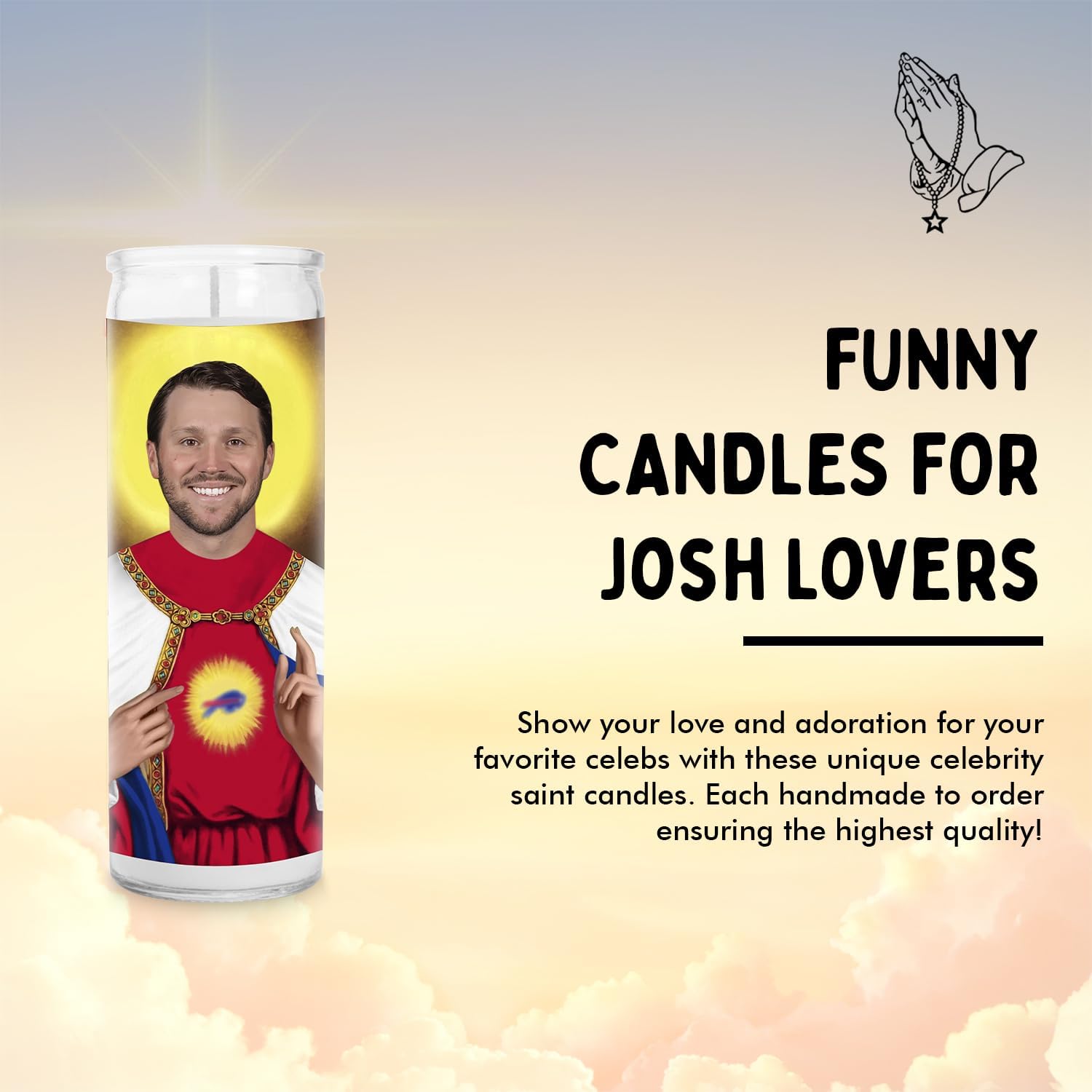 Josh Celebrity Funny Candle – Unscented Handmade Soy Wax Votive Candle – Unique Gift for Football Lovers & Buffalo Football Fans – Home Decor NY Sports Collectible - Image 6
