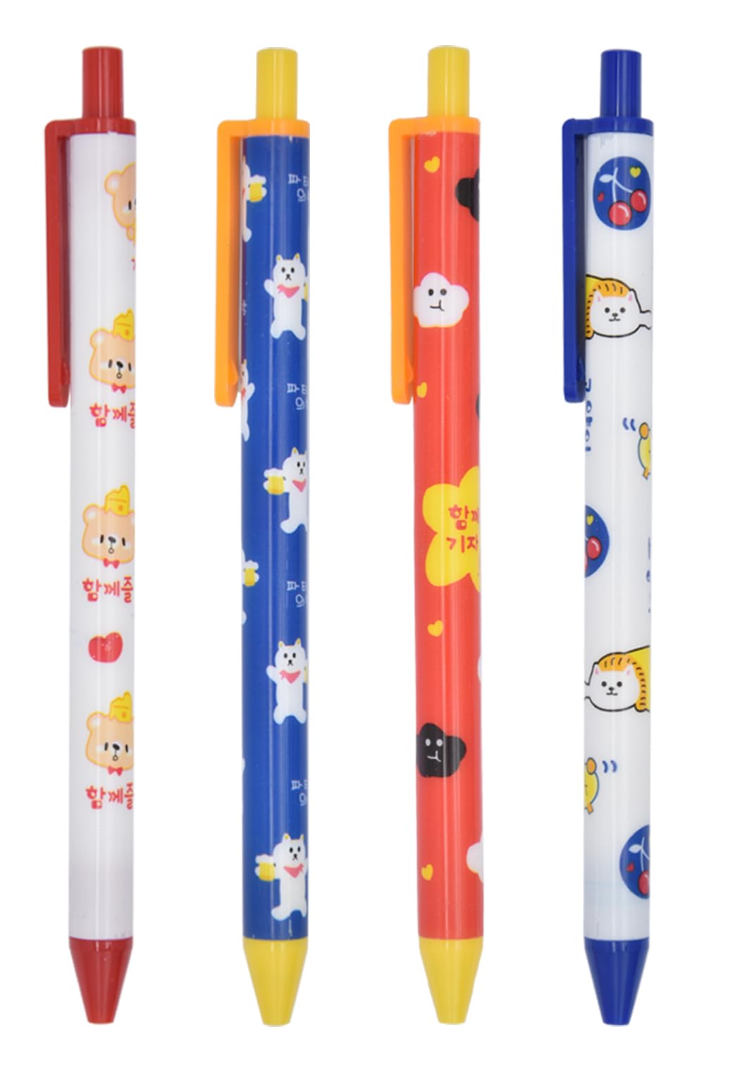 Ranvi 18 PCS Retractable Ballpoint Pen Cute Bear Cat Style Cartoon Animal Pens Blcak Ink for Stationery School Office