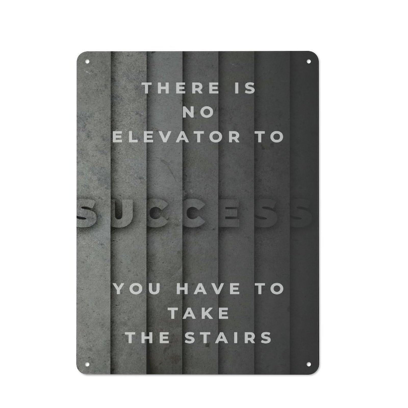 Vintage Success Stairs Metal Wall Sign 40x30cm, Shed Wall Plaque for Garage, Workshop, Shed Or Utility Room