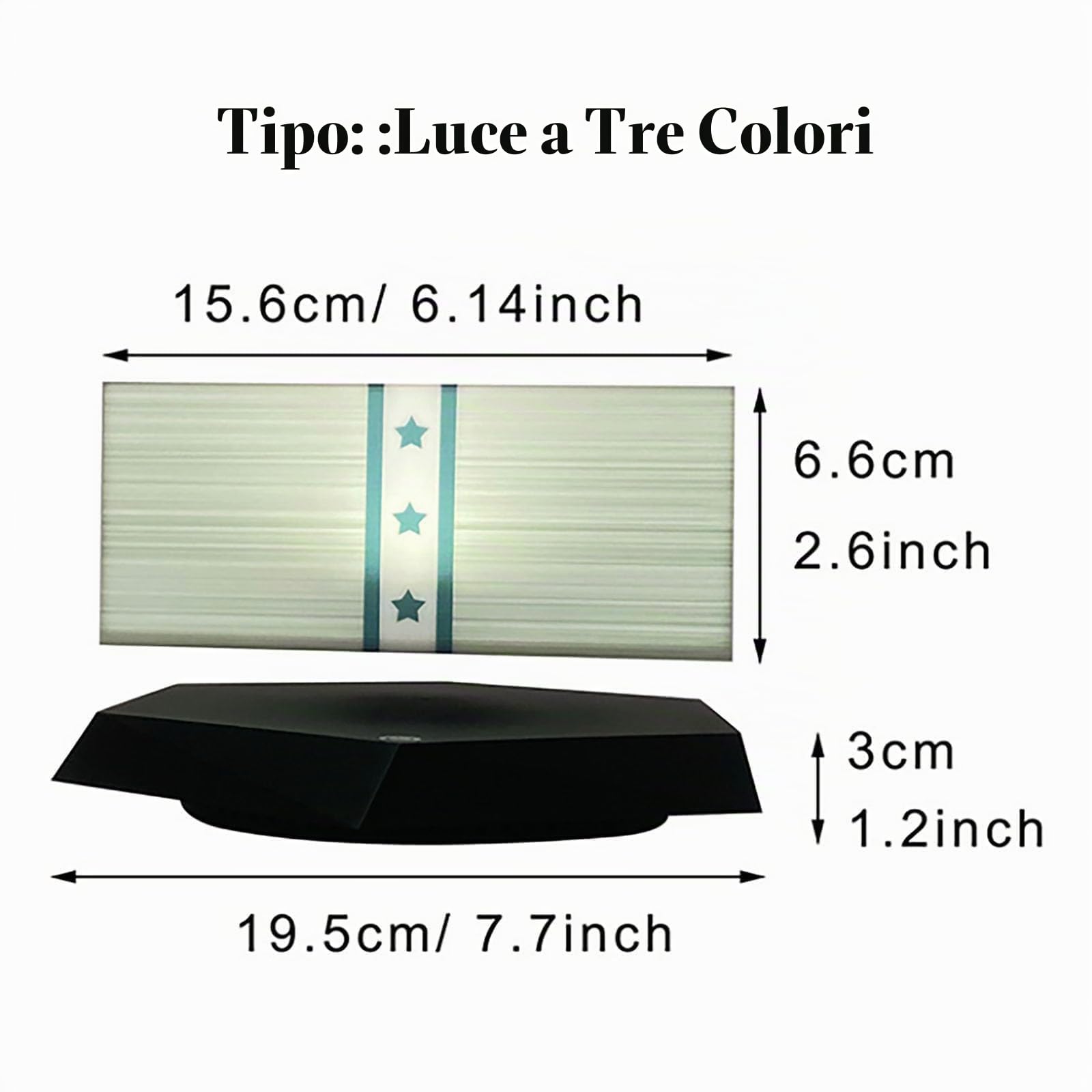 Lampada da soldi galleggiante, lampada da dollaro a levitazione magnetica con luce ambientale a LED a 3 colori, rotazione a 360°, gadget da scrivania per l'arredamento dell'ufficio della sala giochi