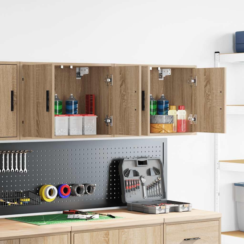 vidaXL Armarios de pared 2 uds para garaje madera de ingeniería