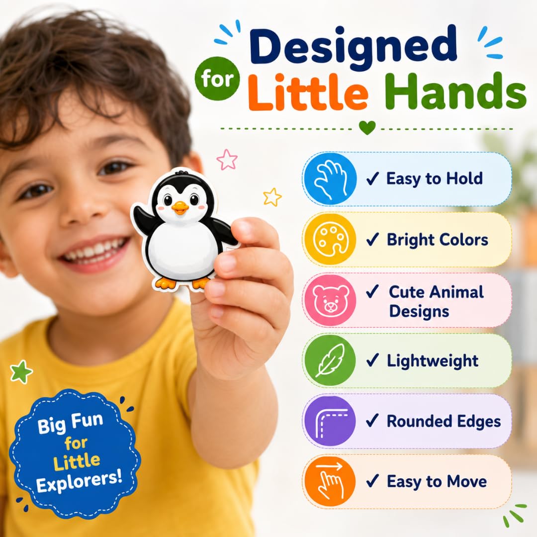 RufaStories Farm, Sea & Forest Animal Fridge Magnets Combo for Kids – 40 Pcs Fridge Magnet Stickers for Kids Learning – Toddler Learning Magnets, Educational Fridge Magnet Set