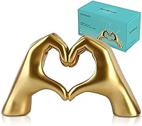Large Gold Heart Hands Sculpture - Taylor Lover Gift, Elegant Resin Statue for Bedroom Living Room Decor, Birthday Valentine's Mom Women Girls