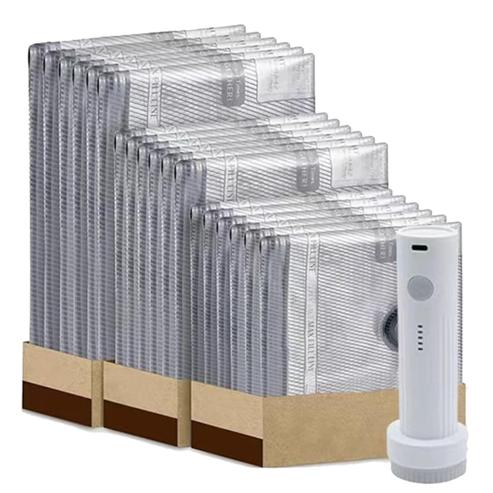 Hndhbfgrt 12/15 Pcs Rechargeable Pump Vacuum Bags Travel Packing for Luggage and Suitcase Compression Space Saver for Clothe