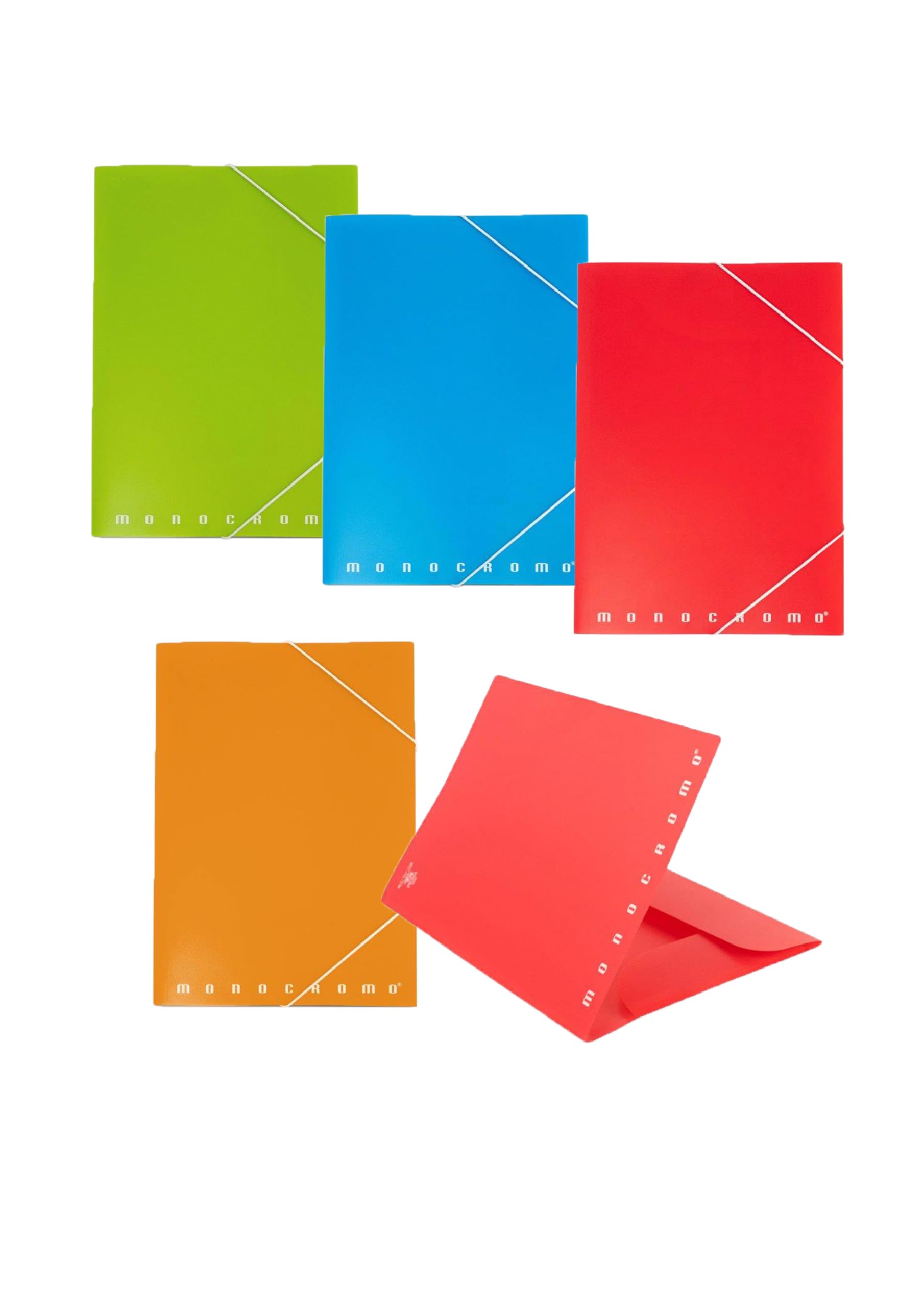 Pigna, Plain PPL Document Folder with Elastic Band, Spine 1.2, Format 26 x 35.5 cm, Pack of 6