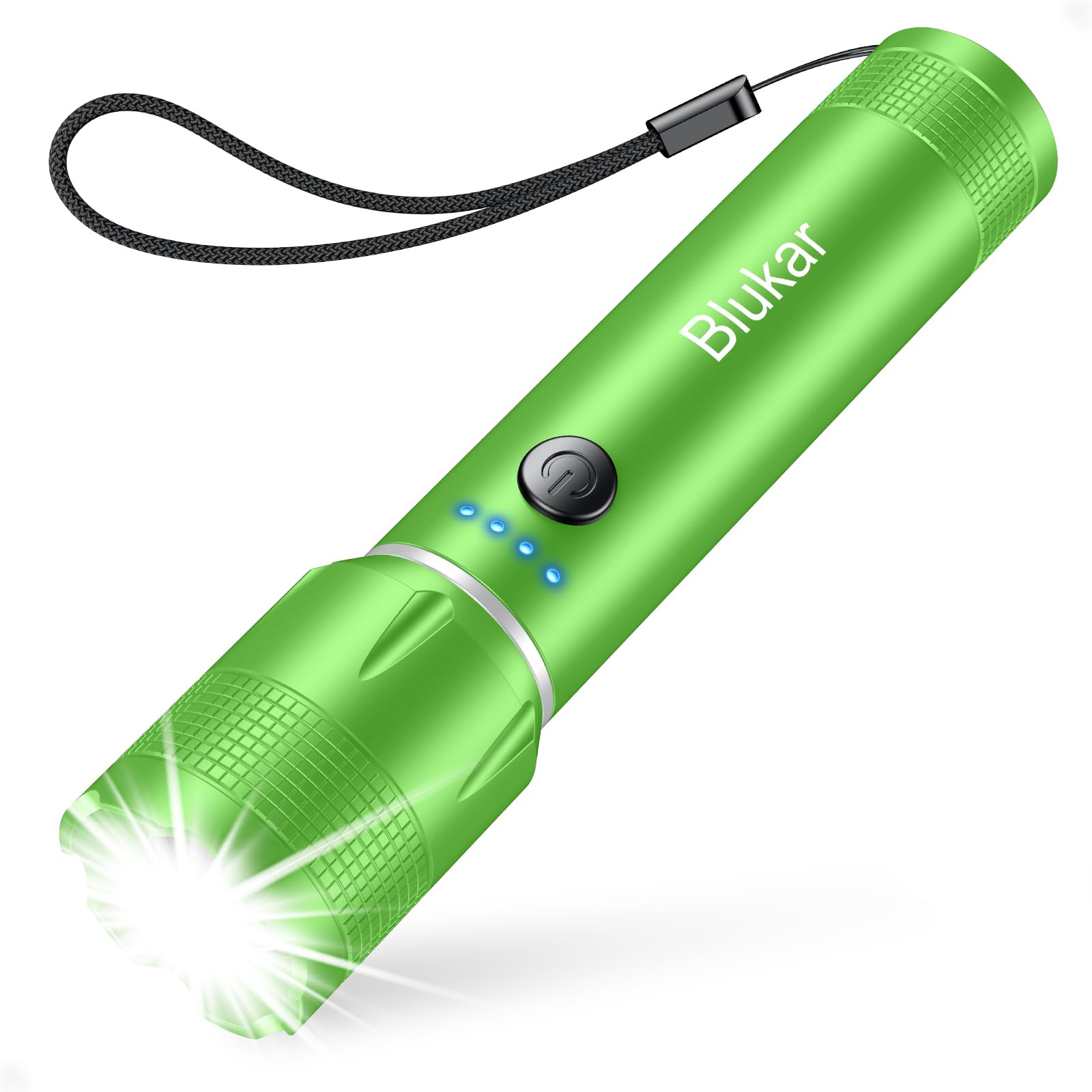 blukar flashlight rechargeable Flashlight, 2000L, Zoomable LED, Adjustable Bright Lightsdaddy 4 modes and zoomable beam for camping Blukar Rechargeable EDC Flashlight
