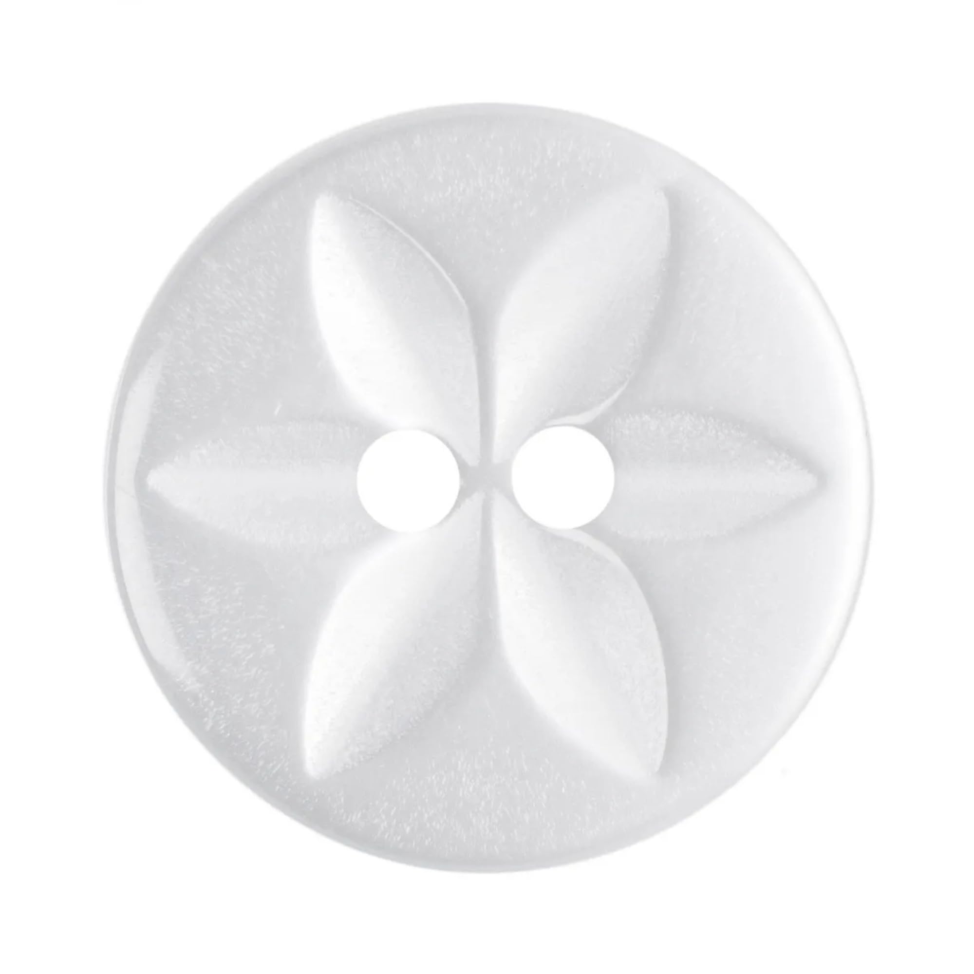 Baby Star Round Resin Buttons - 11mm White Pack of 20 for Cardigans Sewing & Knitting Dolls - Machine Washable