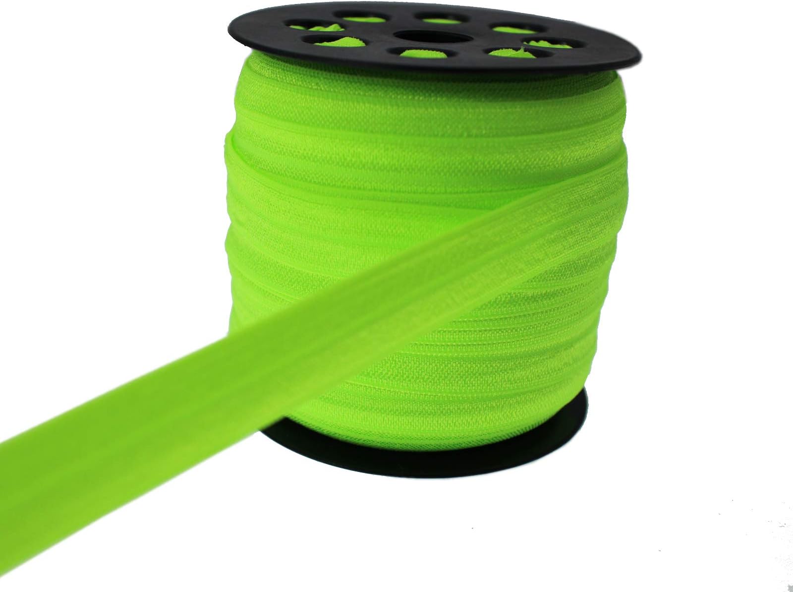 JESEP 40 Yards 5/8'' 1.5CM Fold Over Elastic (FOE)-Environmental Band#10 (Neon Green)