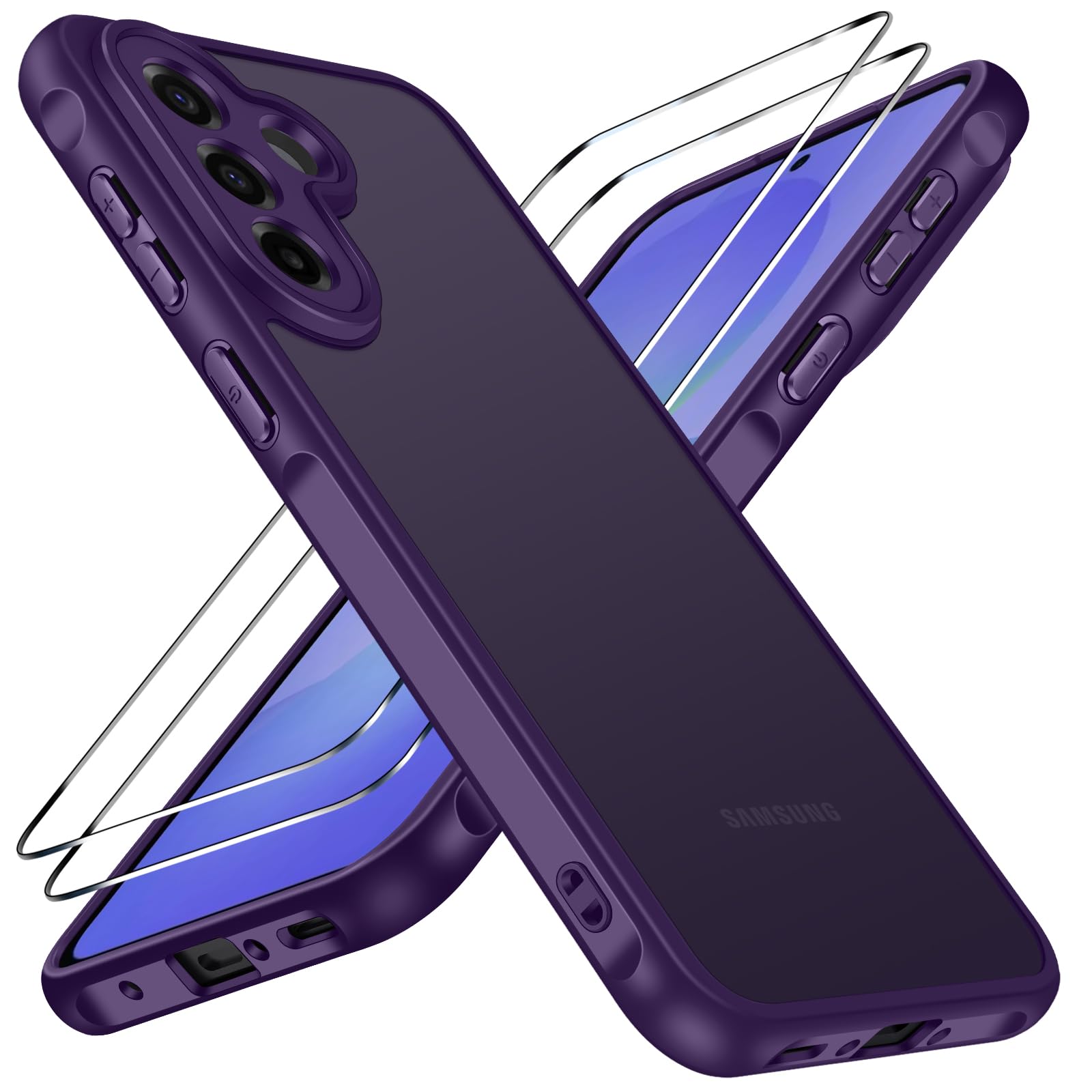 ivoler Coque Mat pour Samsung Galaxy A37 5G avec 2 Pièces Verre Trempé, [Protect