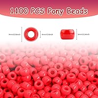 Vista 51 de Pony Bulk Beads - 1100 Pcs for Jewelry & Bracelets Making, Hair & Bracelet Beads (Dark Grey)