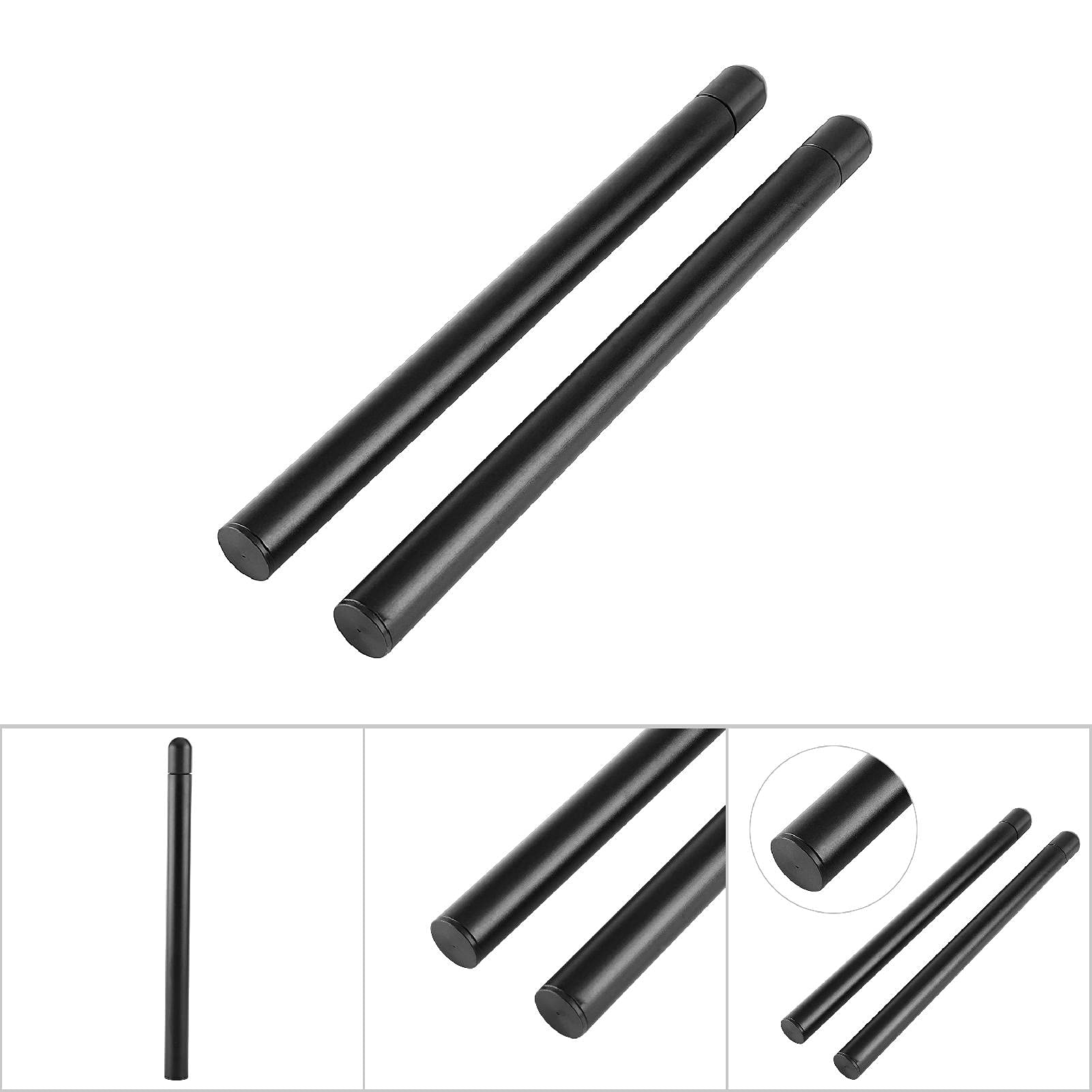 2pcs Tube de Guidon, 300mm Guidon de 7/8" 22mm Universels pour Moto | Accessoire de Remplacement à Clipser en Aluminium (Noir)