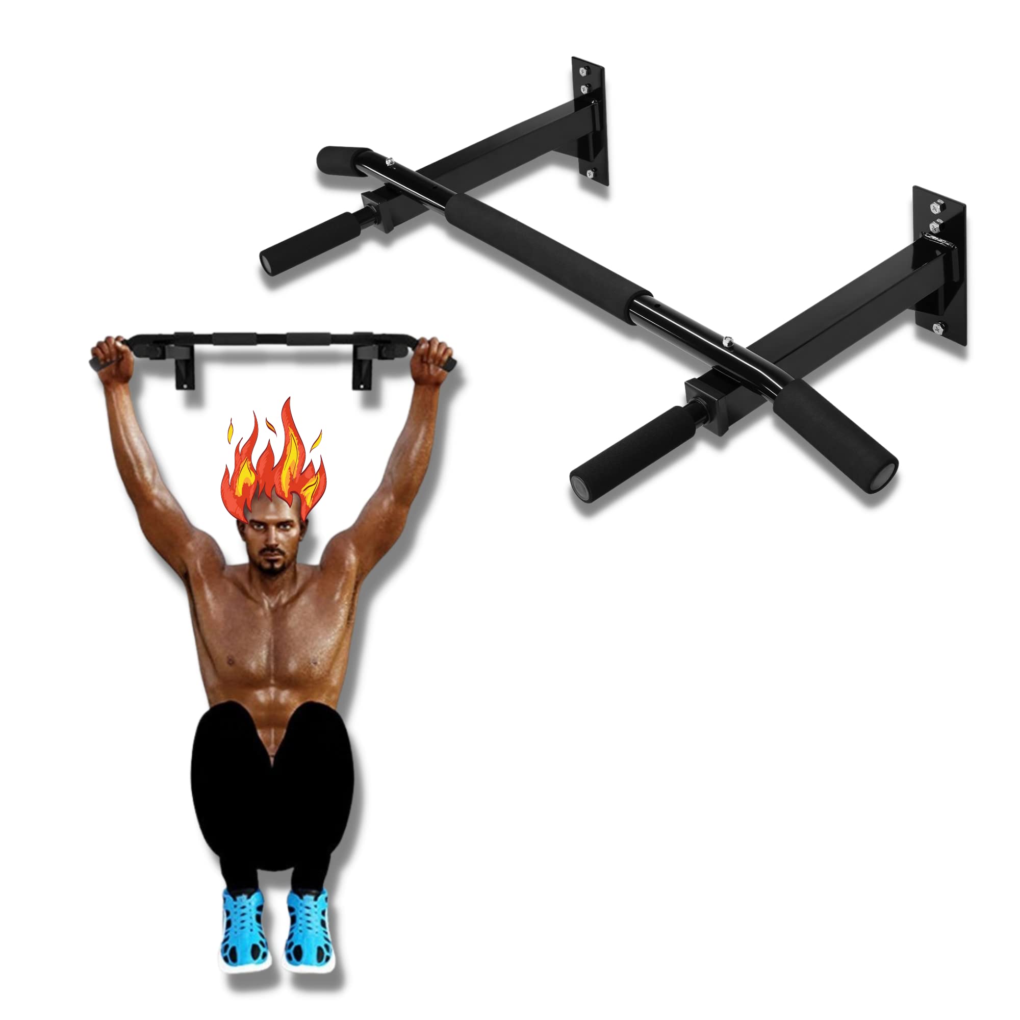 wall mount chin up bar for dips station and pull up bar for men homr gym exercises pull up increasinh height-image-41