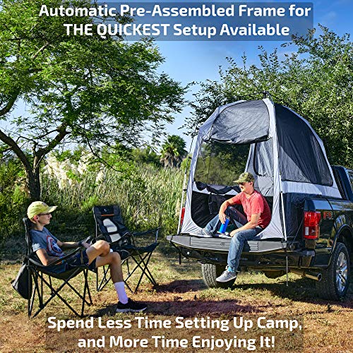 FOFANA Truck Bed Tent Automatic Setup - Full Size Truck Tent | 6' Standing Height, Panoramic Windows, Full Coverage Weatherproof Rainfly | Sleep Off The Ground and Under The Stars