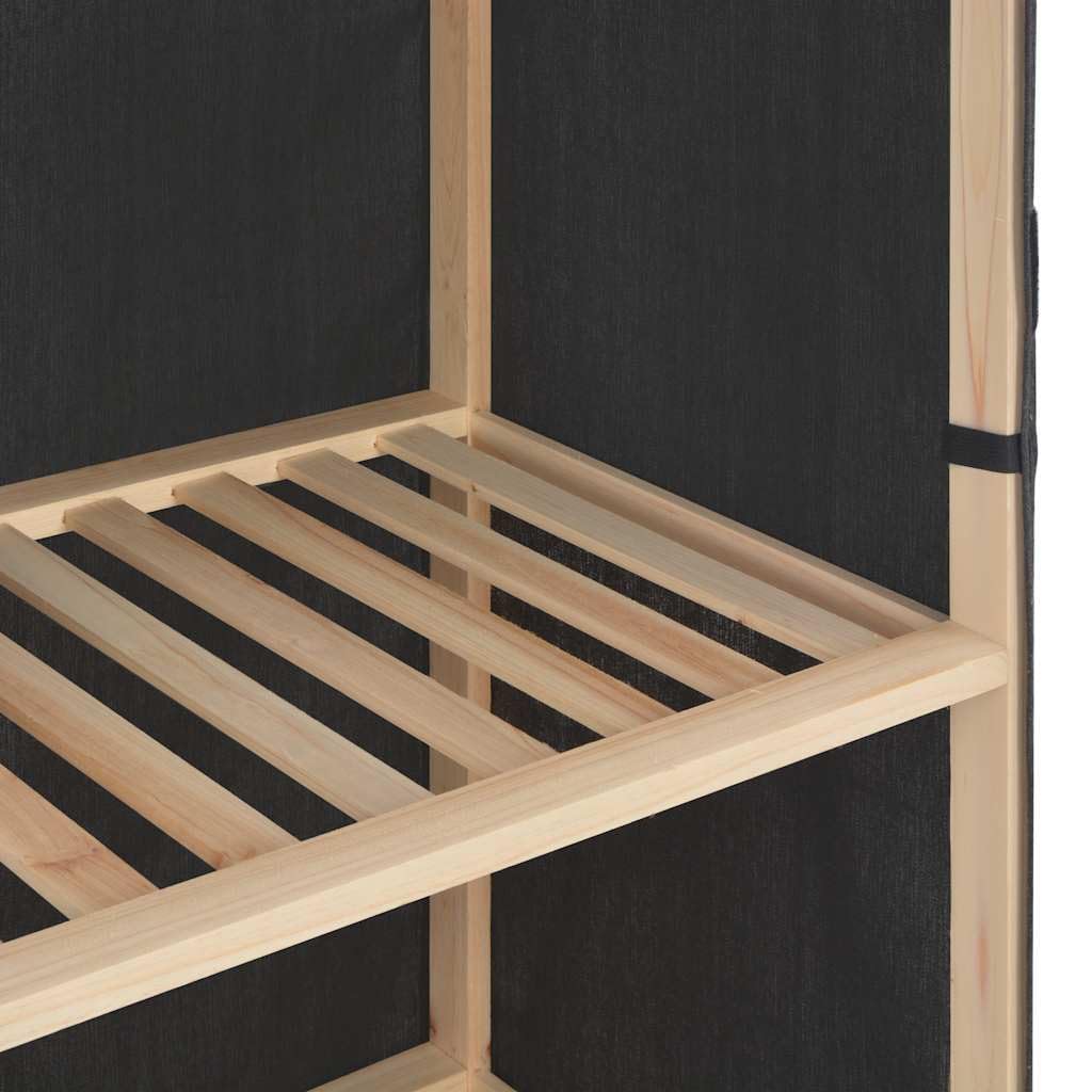Kleiderschrank Grau 135 x 40 x 170 cm Stoff mit Schiebetüren und Einlegeböden für Schlafzimmer, Kinder, Flur, Mehrzweck, Aufbewahrung, Organizer, Wäsche, Schubladen, Regal, Spiegel
