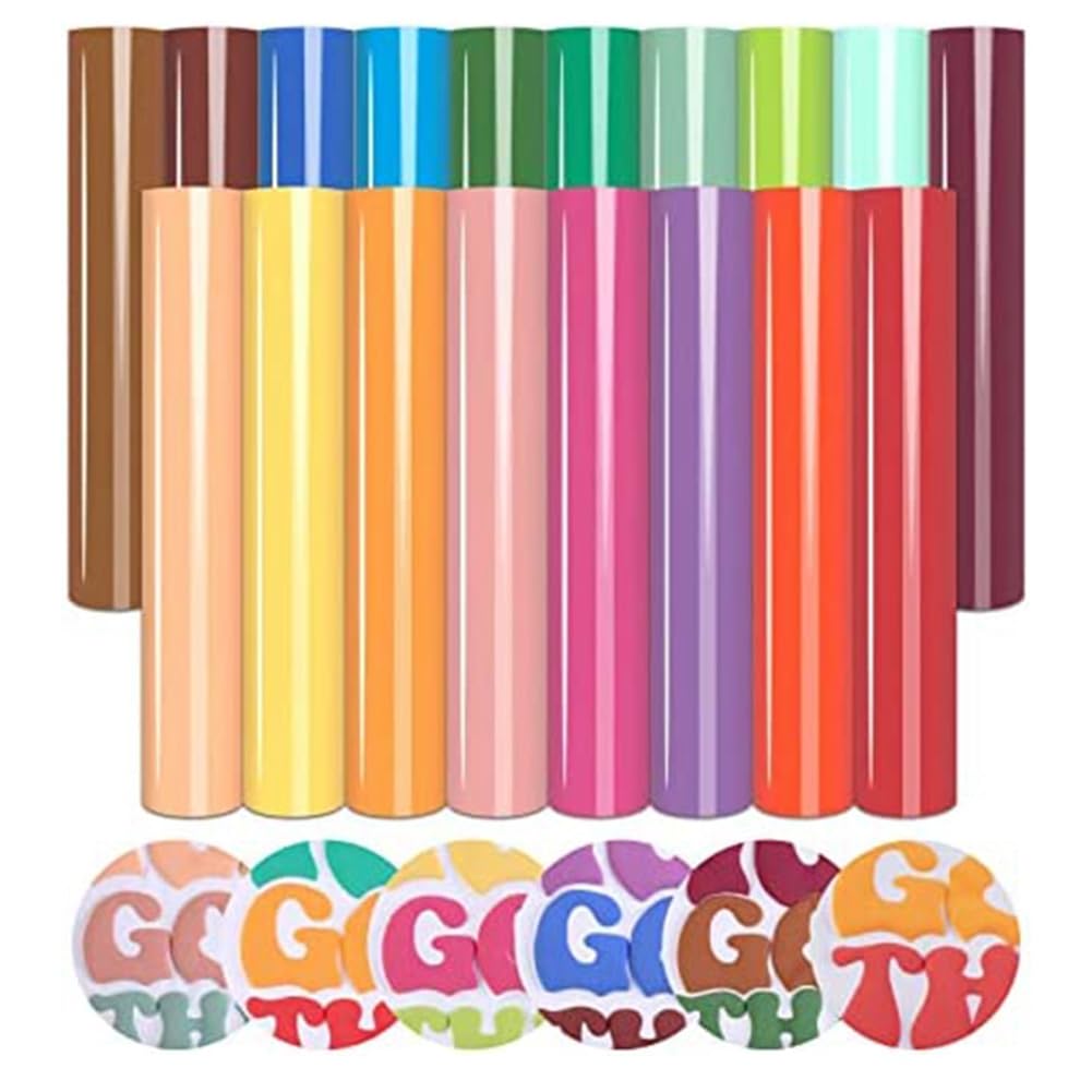 Littlecatch Heat Transfer Vinyl 18 Colours Puff Htv Vinyl Iron On Vinyl Sheets For Cricut