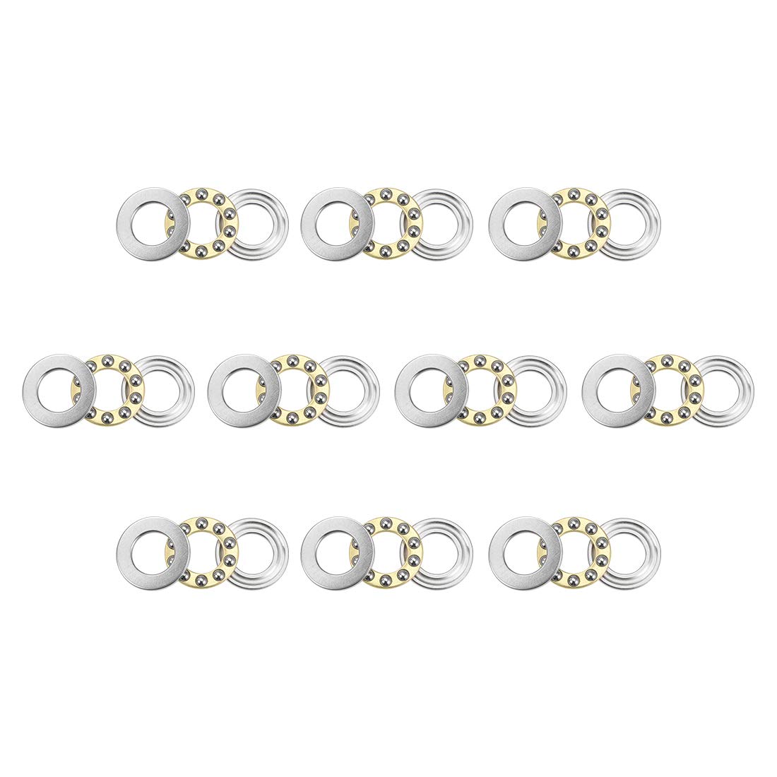 uxcell F10-18M Thrust Ball Bearings 10mm x 18mm x 5.5mm Chrome Steel Single Direction 10pcs