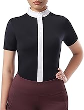 Harrison Howard Women's Equestrian Short Sleeve Riding Top Show Shirt Rider Sport Sun Shirt