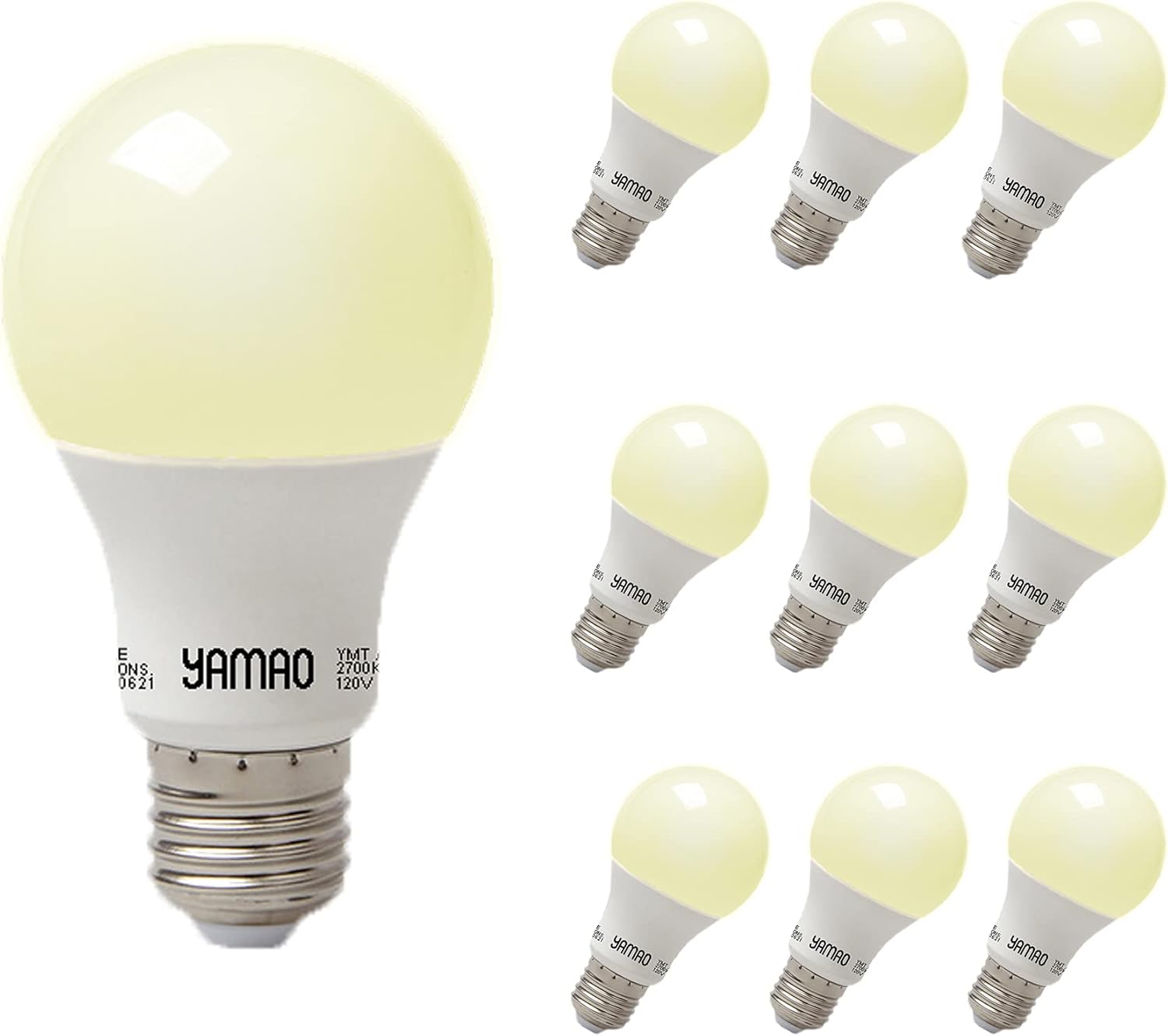 Yamao A19 Led Light Bulbs 60 Watt Equivalent,2700K Warm Light Led Bulbs