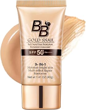 Frosted foundation liquid, tinted moisturizer, foundation BB cream, BB cream with natural SPF 50+ facial moisturizer, tinted sunscreen, and snail-based sunscreen suitable for all skin types.