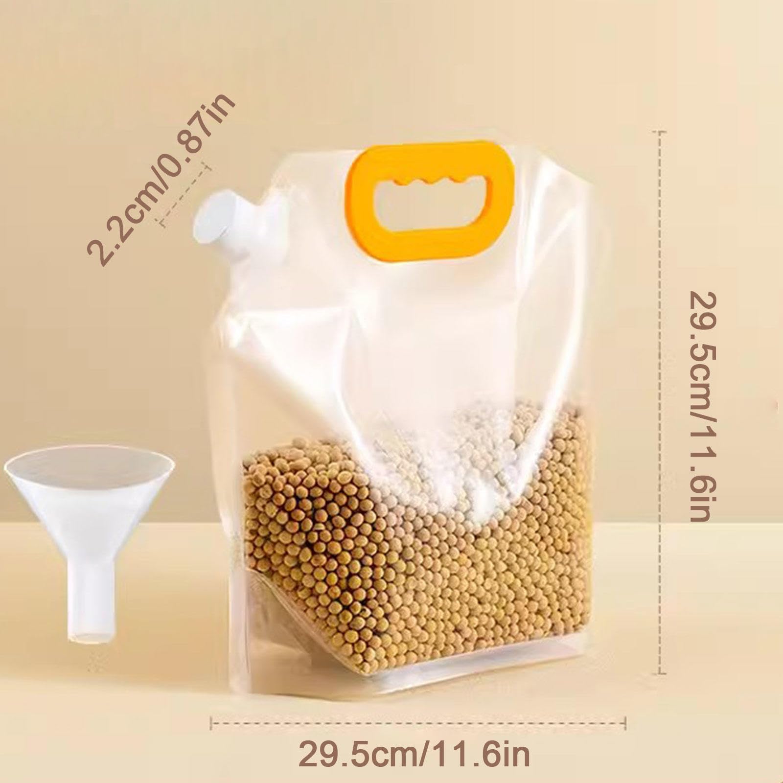 Bolsas reutilizables para almacenamiento de alimentos, paquete de 10 bolsas transparentes sin BPA con tapas para alimentos secos, bolsas selladas a prueba de humedad para organización de cocina, ideal