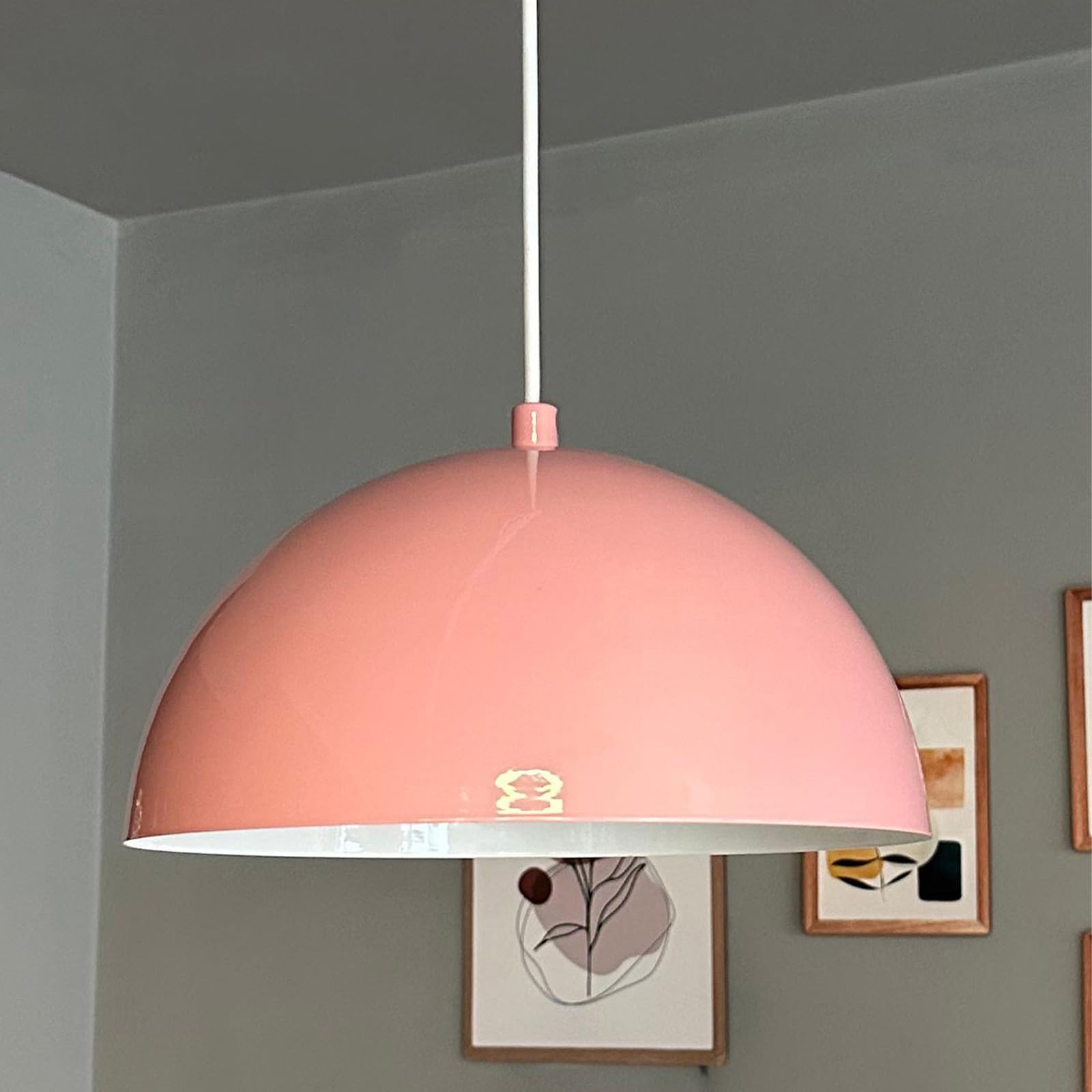 bamyum Yimpi Küchenlampe Hängend Vintage Ø26 cm, Lampenschirm Hängelampe Esstisch Wohnzimmer, Küchenlampe Hängend Rosa, Hängelampe Küche, Wohnzimmer Pendelleuchte Vintage Industrial