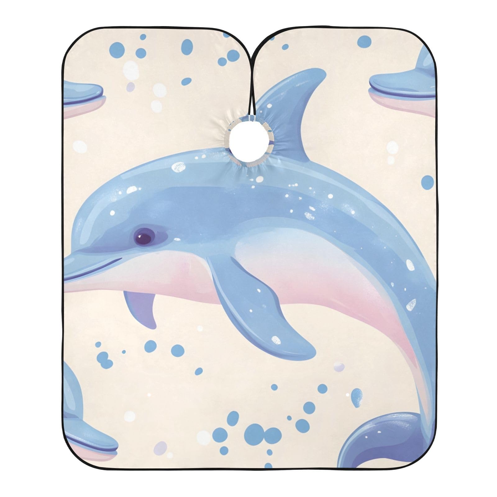 Hezely Coloured Dolphin Hair Dye Cape, Barber Cape for Adults,Waterproof Salon Cape,Waterproof Hairdressing Styling Hair Cutting, 65